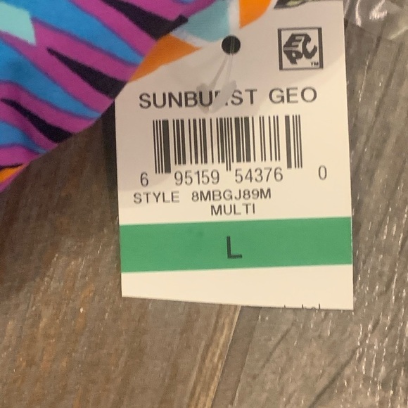 NWT Bar III Sunburst Geo Bikini Swim Top Women’s Large One Shoulder Padded - Picture 4 of 6